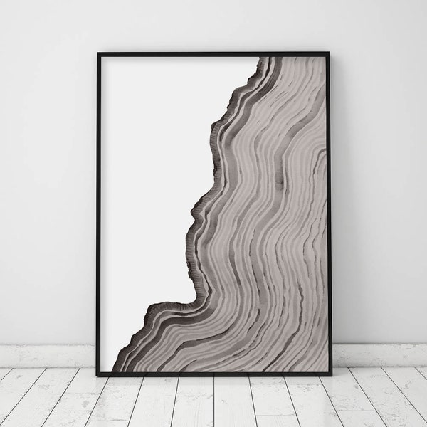 Tree ring prints, Watercolor print, Abstract print, Printable Pine Tree, Kinfolk Decor, Wood Prints, Watercolor wall art, Minimalist prints