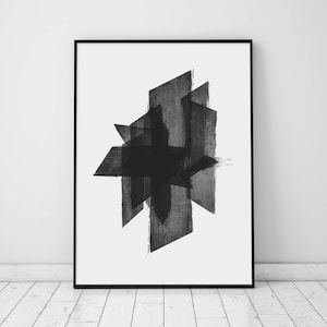 Minimalist Art, Abstract Art Print, Printable Art, Black and White Art, Wall Art, Home Decor, Instant Download, Wall Decor, Black Abstract