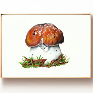 Mushroom Painting, Mushrooms Original Art, Mushrooms Wall Art, Forest Original Art, Fairy Mushroom, Small Artwork, Mushrooms Art Work