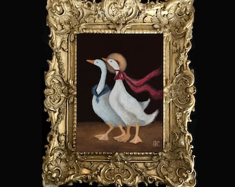 Duck Giclee Print: Vintage French Country Farm Animal Art