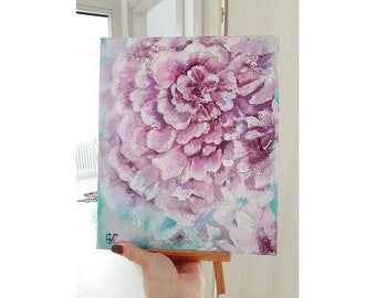 Peonies Painting Impasto Peonies Original Painting Abstract Peonies Art Work Impasto Abstract Floral Painting Flower Wall Art Birthday Gift