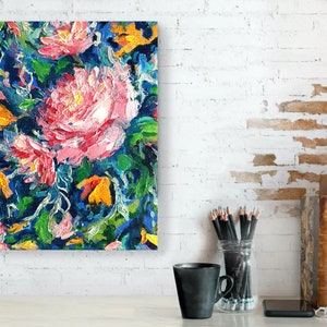 Rose Flowers Oil Painting Original Floral Art