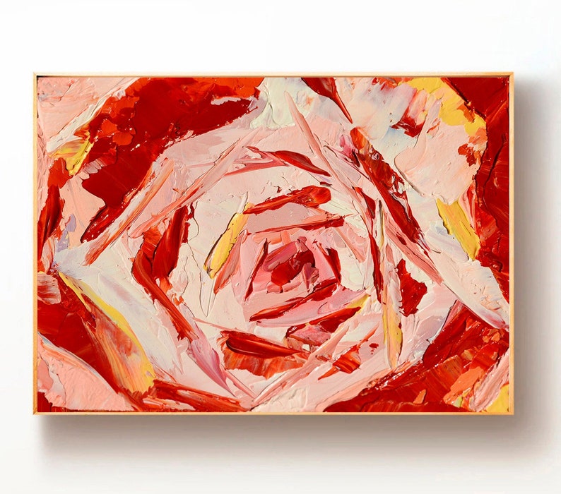 Rose Painting Floral Original Art Flower Red Rose