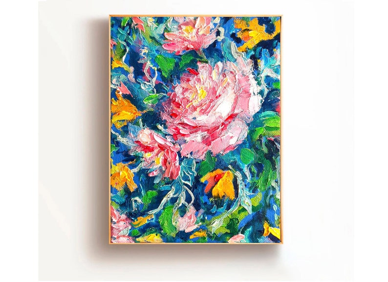 Rose Flowers Oil Painting Original Floral Art