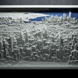 Bajorrelieve del skyline de la ciudad de Nueva York