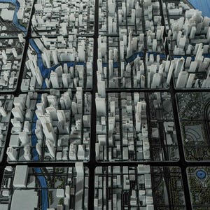 Chicago Skyline 3D-gedruckte mehrfarbige Karte