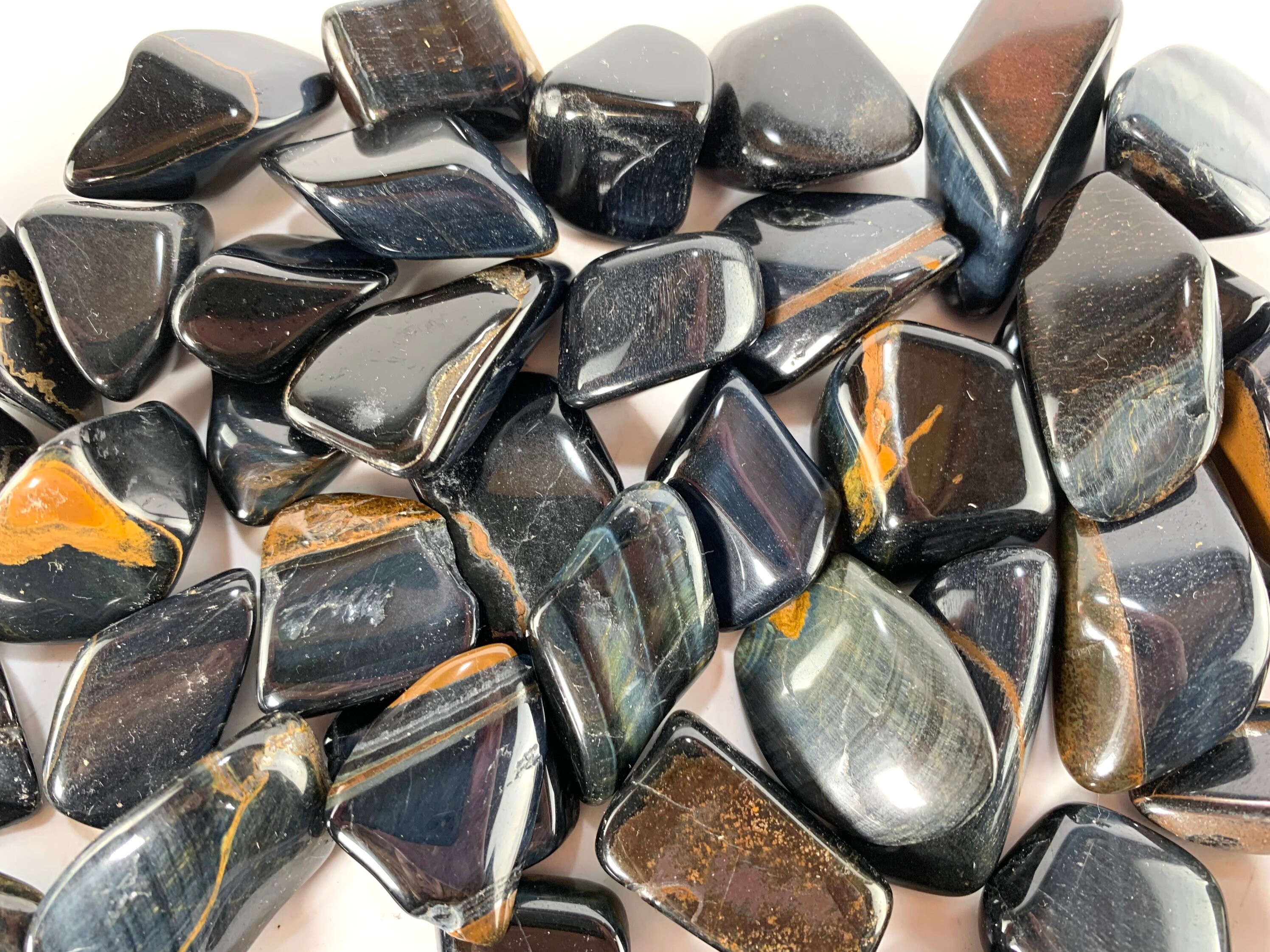 Blue Tigers Eye Tumbled Stone - Multiple Sizes Available