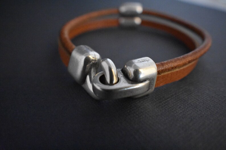 Men/'s Flat Genuine Leather Bracelet
