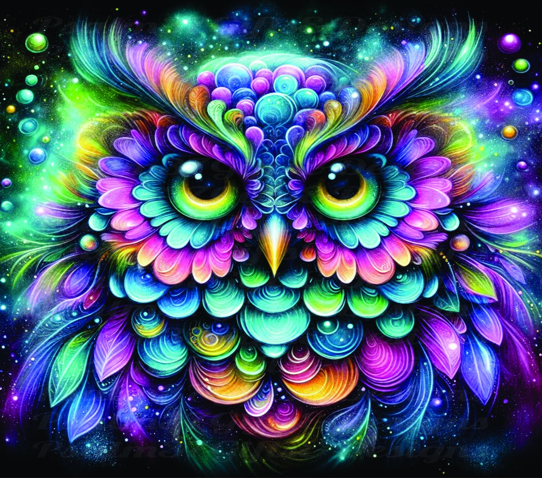 Owl Png Jpg Purple Teal Owl Sublimation Tumbler Wrap Backgrounds Wind ...