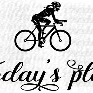 Todays Plan Kaffee Bike Ride BierFahrerin Kaffeetasse Bierkrug SVG Datei Cricut T-Shirt Spruch Workout Übung Radfahren