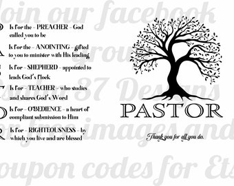 Pastor Appreciation Gift PNG pdf jpeg Sublimation wrap tumbler bags totes towels mugs canvas slate High Resolution 600dpi Thank you gift