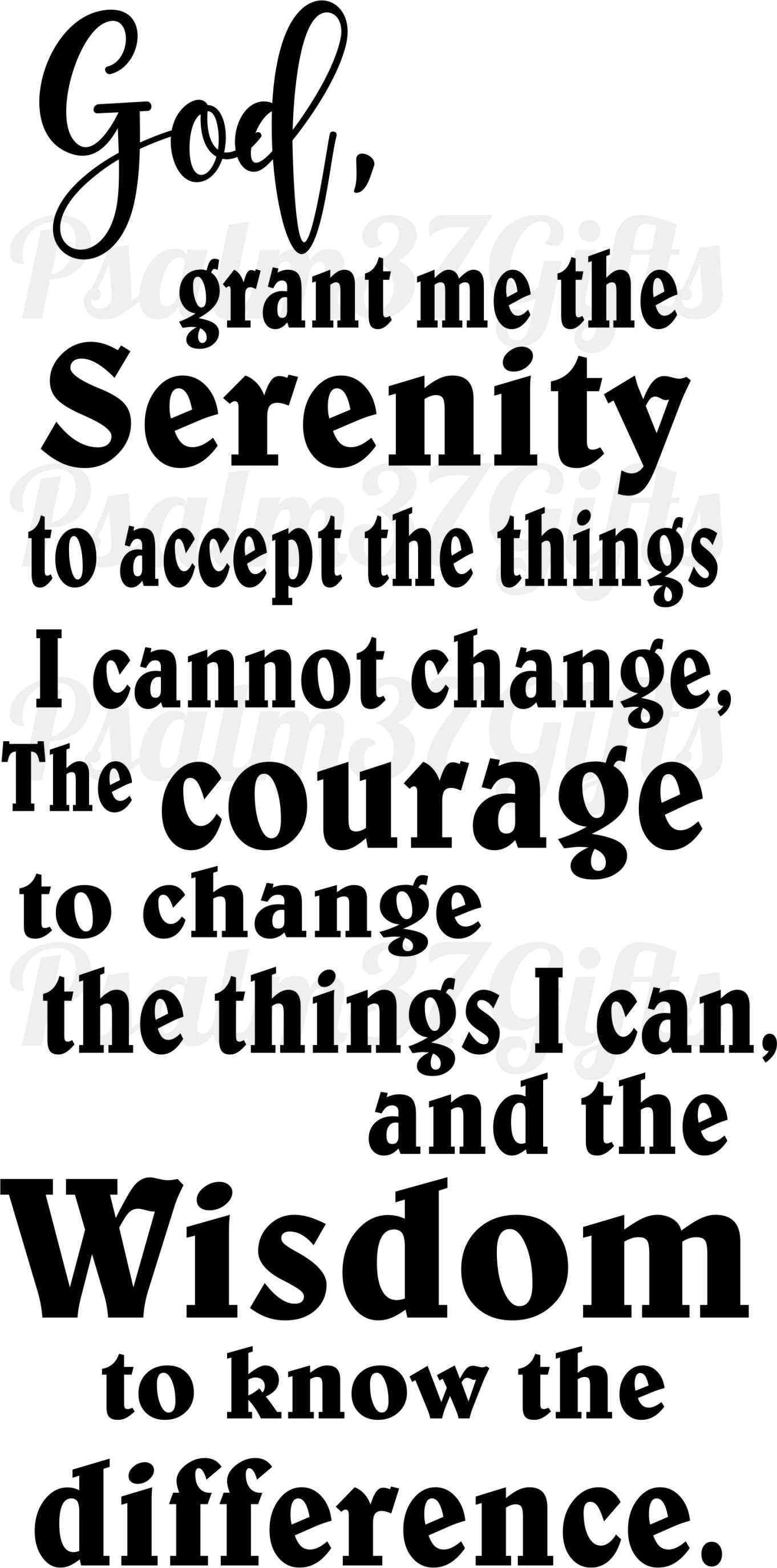 Serenity prayer  SVG file for Cricut silhouette cutting machines cricket