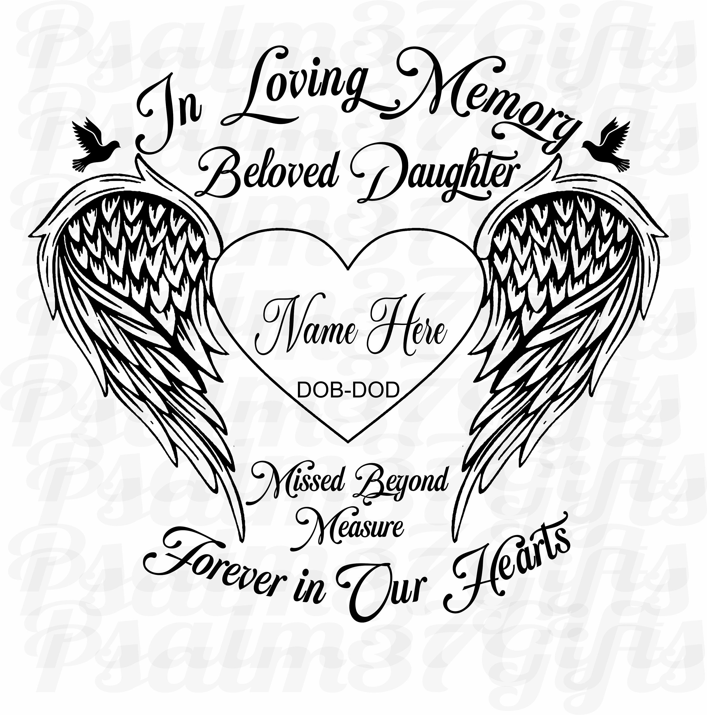 Beloved Daughter in Loving Memory of Missed Beyond Measure - Etsy UK