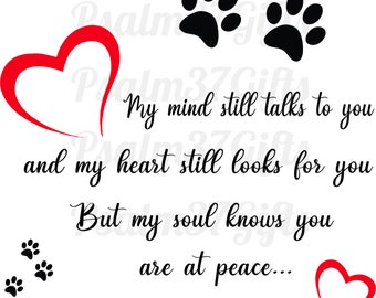 Deuil d’animal de compagnie de fichier SVG, perte d’animal de compagnie, empreintes de pattes de coeur Fichier de silhouette Cricut empreintes de patte