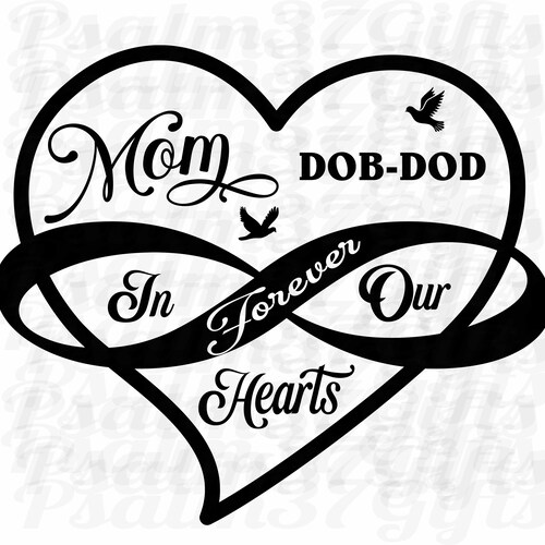 Forever In Our Hearts Memorial Svg 1file Mom 1file Dad 2 Svg Etsy