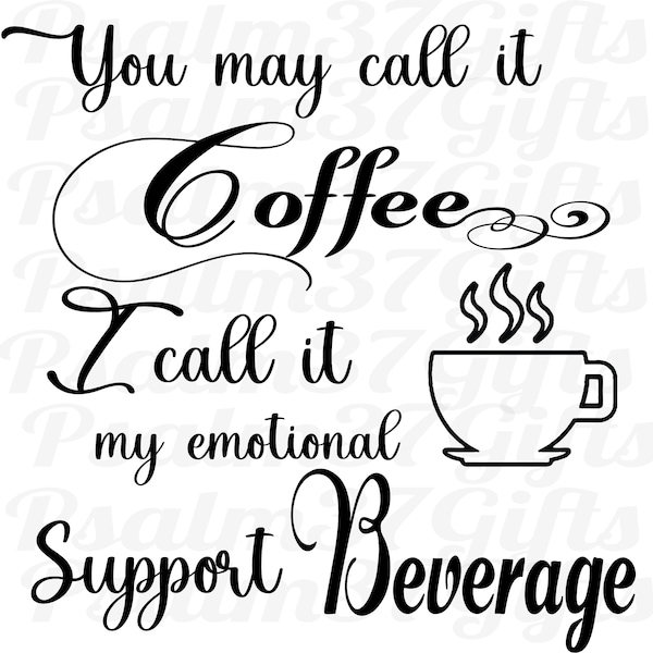 Emotional Support Coffee Coffee Decal Etsy