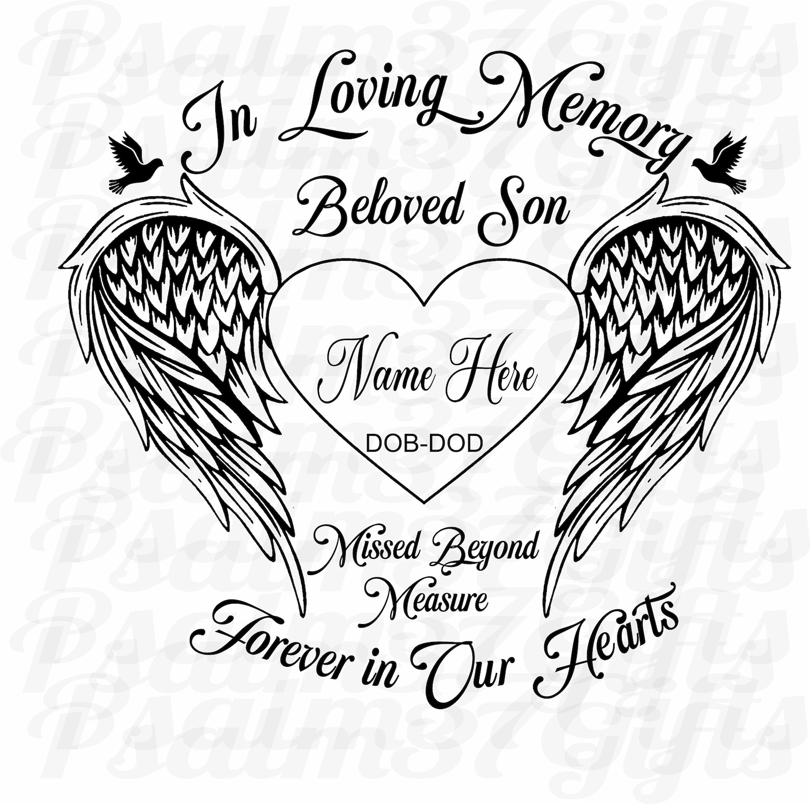 Beloved Son in Loving Memory of Missed Beyond Measure Forever Etsy