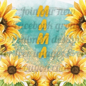 Mama Mini Sunflower Sublimation Tumbler Wrap Jpeg Pdf (png) Shirts hoodies High Resolution 600 DPI mugs diaper bags bottles sippy cups 20 oz