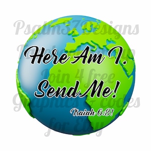 Isaïe 6 8 Here Am I Send Me Bible Verse Sublimation Jpeg Png Pdf tumbler wrap fourre-tout serviette chemise église décor Pasteur cadeaux High Reso 600DPI