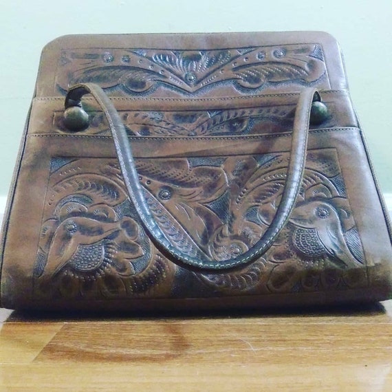 Vintage tooled leather purse