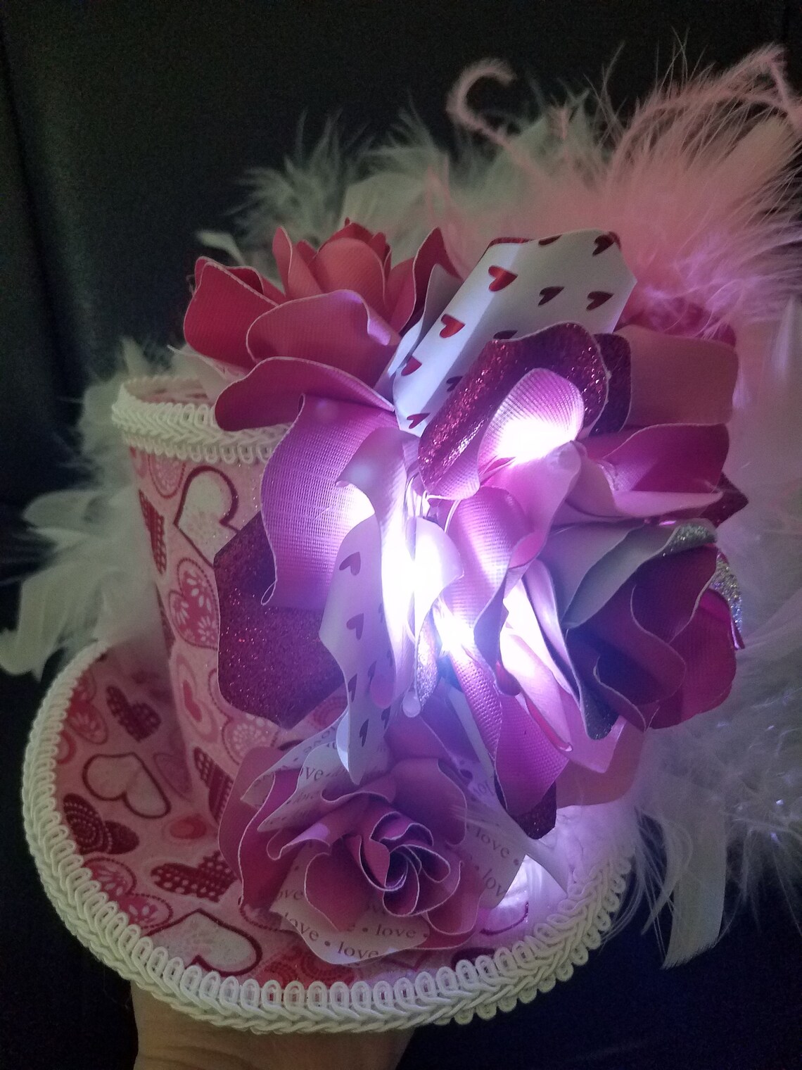 Mini Top Hat With Lights Valentine's Day Love February Etsy