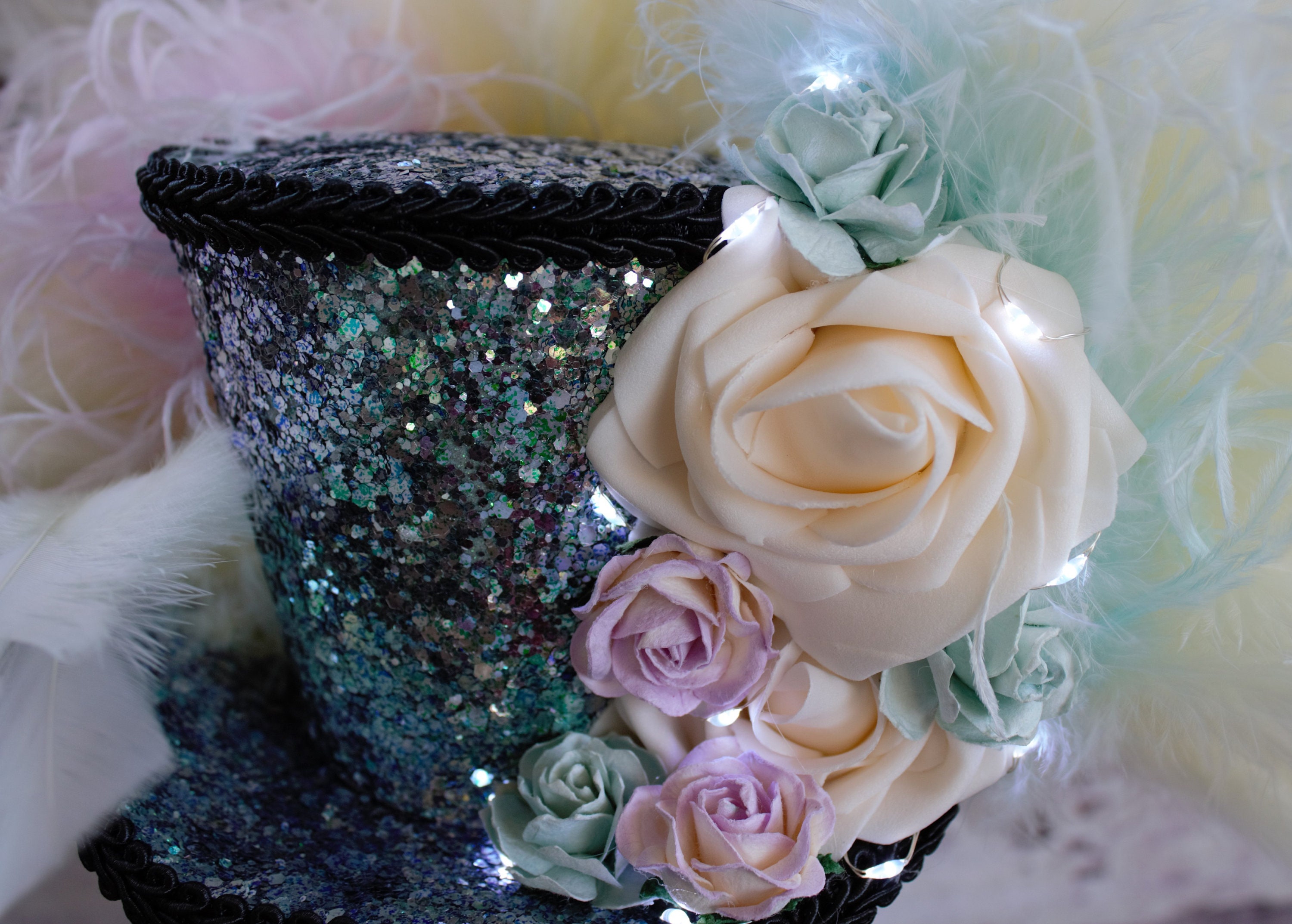 Mini Top Hat With Lights Christmas Bride Tea Party Mad Etsy