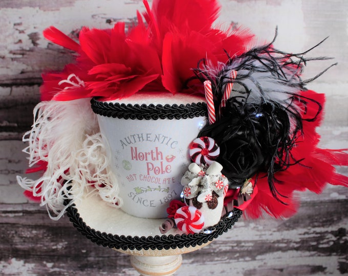 Mini Top Hat With Lights Christmas Holidays Cocoa Etsy