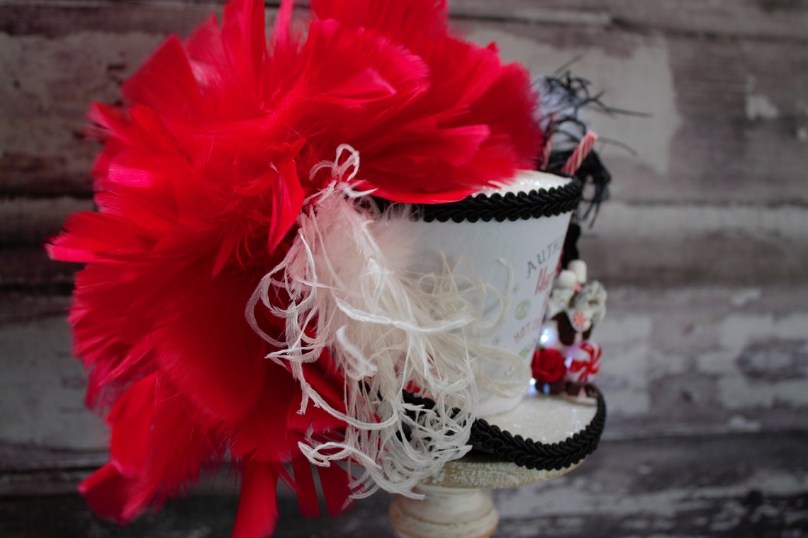 Mini Top Hat With Lights Christmas Holidays Cocoa Etsy