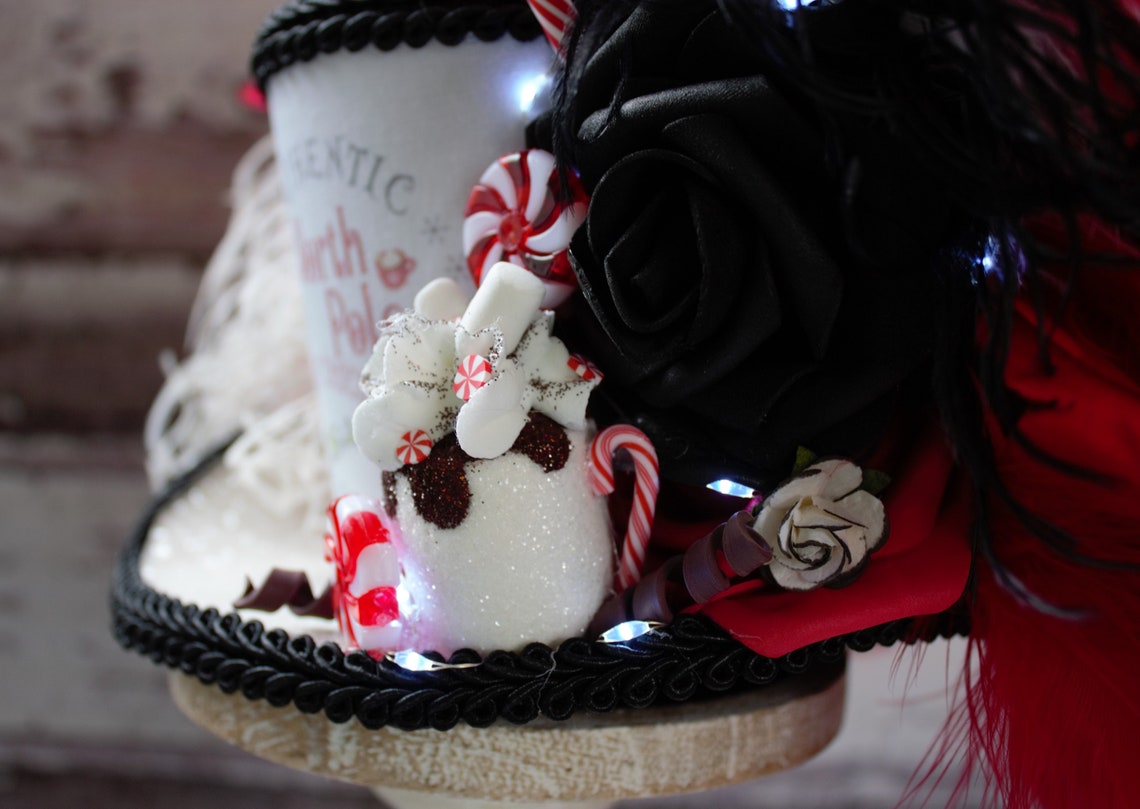 Mini Top Hat With Lights Christmas Holidays Cocoa Etsy