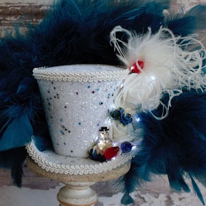 Mini top hat with lights, Christmas, Snowman, Winter, Mad Hatter, Tea Party, 3-tier