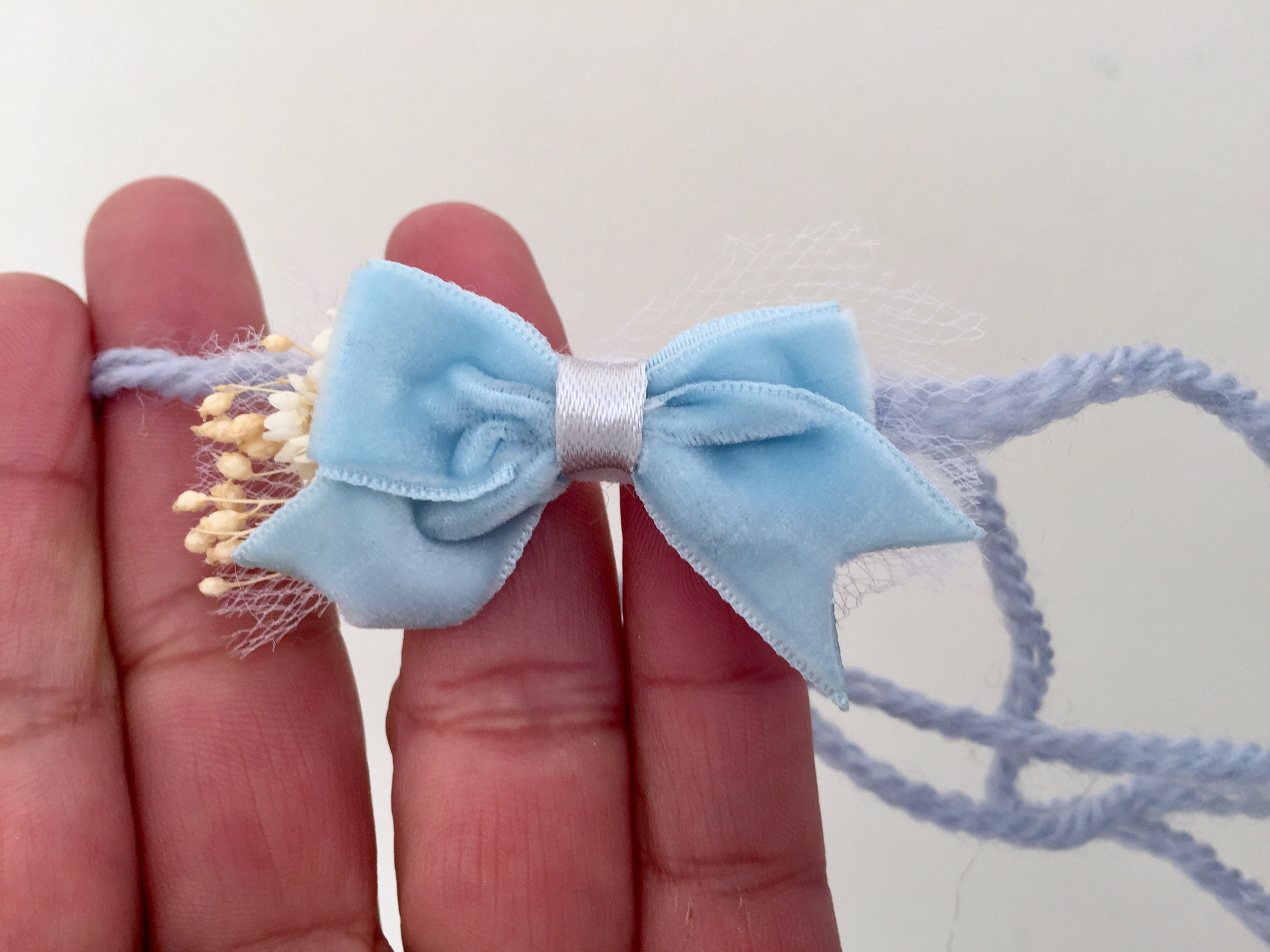 Navy Blue Floral Dainty Bow Headband – Sun & Lace