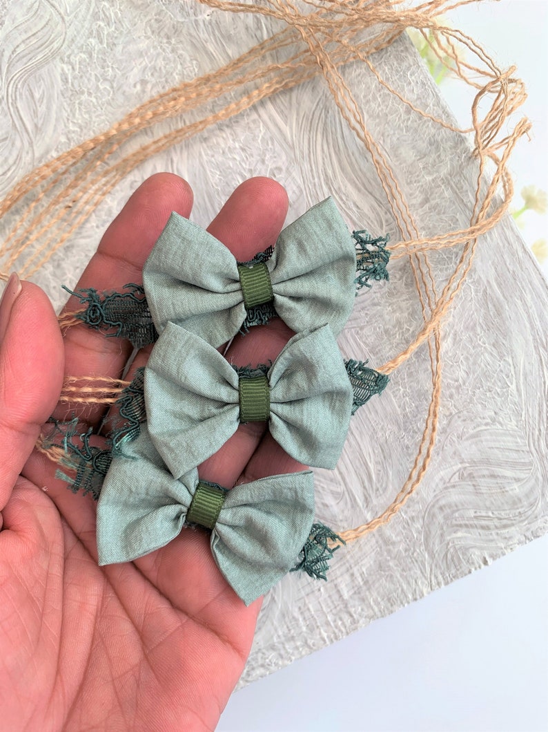 Sage Green Baby Bow Headband, Newborn Autumn/Fall Tieback Photography Props Green Bow Headband for Baby, Infant Tie Back Baby Girl Gift RTS