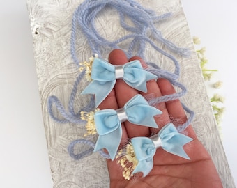 Light blue baby bow velvet headband, Baby girl newborn headband, Dusty blue velvet bow headband tieback newborn photo props, Baby blue  bow