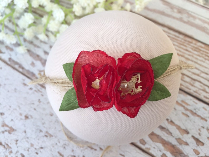 Newborn Tieback Fabric Flower Baby Tieback Sitter Tieback Sitter Tieback Photo Prop Baby Shower Gift