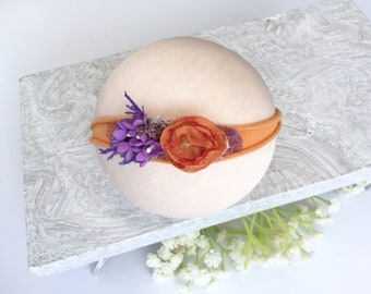 Orange Baby Halloween Stirnband, Newborn Blume Haarband Fotografie Requisite Baby Mädchen Neugeborene Foto Requisiten Blumenkrone Stirnband Baby Mädchen Geschenk