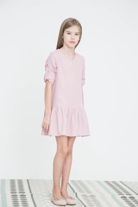 Buy > girls long sleeve pink dress > in stock