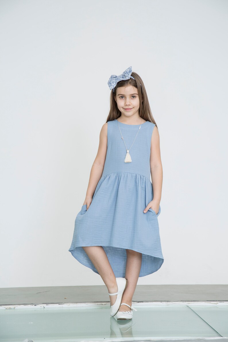 Blue Muslin Dress