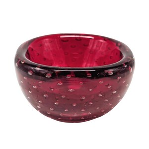 Signed Carlo Scarpa Venini Murano Extra Large Glass Bowl Dish circa 1935 Bullicante Controlled Bubble Pink Adventurine Gold
