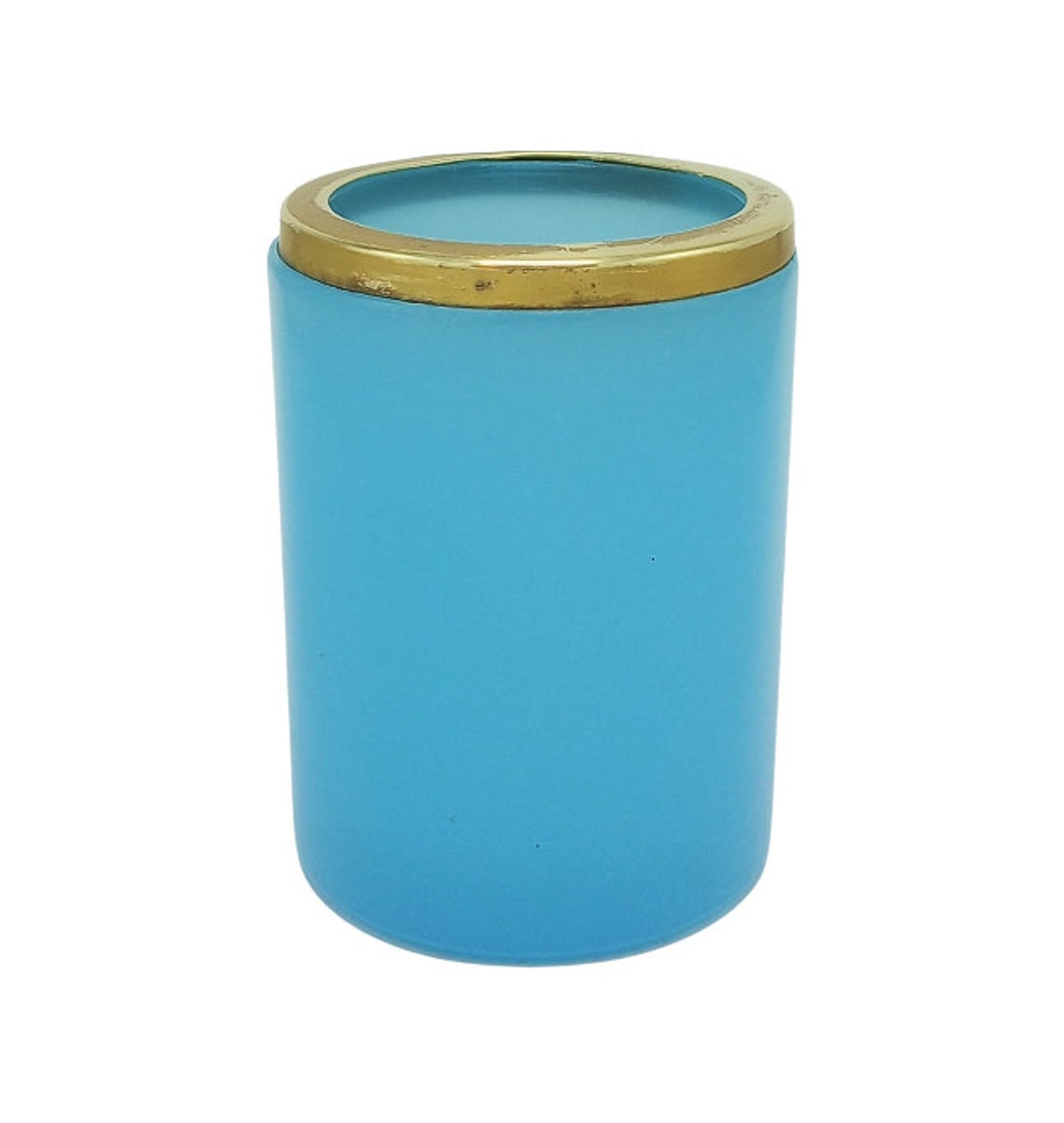 Murano Opaline Vase Cup Pencil Holder Match Holder Blue Etsy