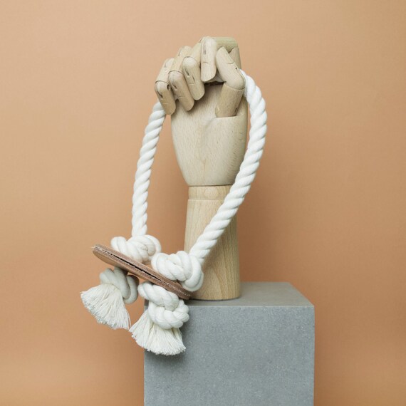 Dog Toy the Pippi Cotton Rope Leather Tug Natural Dog Toys