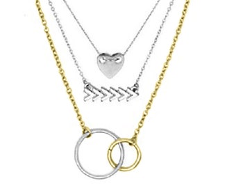 Halsband med blandade metaller. Halsband med lager. Halsband med flera strängar. Hjärthalsband. Chevronhalsband. Länkhalsband. Halsband med blandade metaller