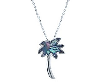 Abalone Palm Tree Necklace. Genuine Abalone Palm Tree Necklace. Palm Tree Necklace. Abalone Necklace. Shell Necklace. Tropical Necklace.