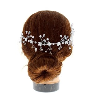 Coroa de cabelo de noiva. Coroa de cabelo de casamento. Coroa de cabelo de cristal pérola. Videira de cabelo de noiva. Coroa de noiva. Coroa de casamento. Acessório de cabelo de noiva.