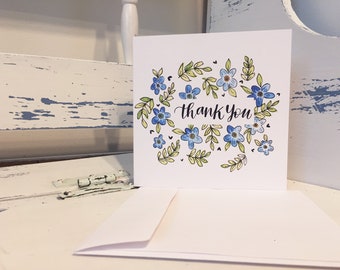 Thank You Floral Card | Printed Watercolour Thank You Cards