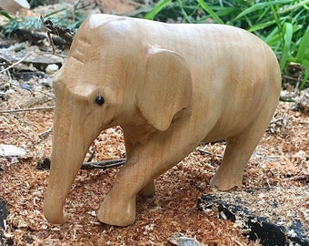 indian elephant, carving, sculpture, solid wood, handmade