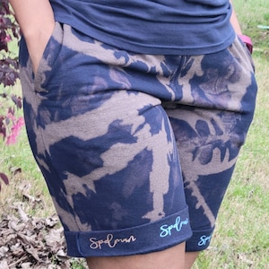 Navy Tie Dye Shorts with or Without Customization