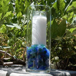 Nugget Candle Sea and Beach Glass Display