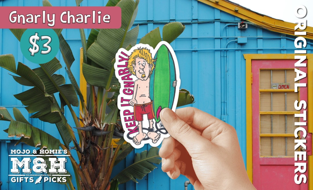 Knarly Sticker Gnarly Charlie Sticker - Etsy