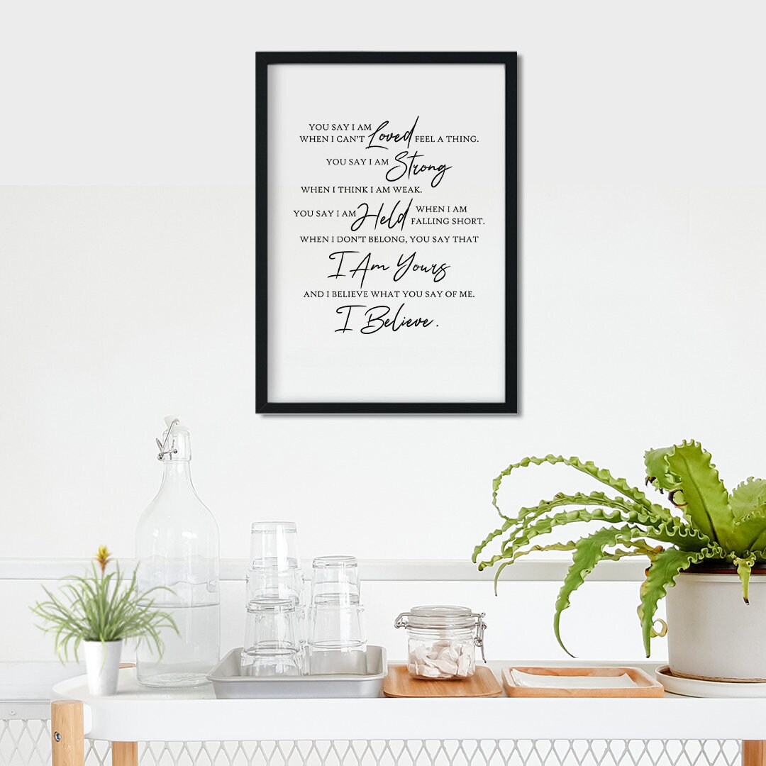 You Say Lyrics by Lauren Daigle - SVG/PDF/JPEG (digital) - Etsy