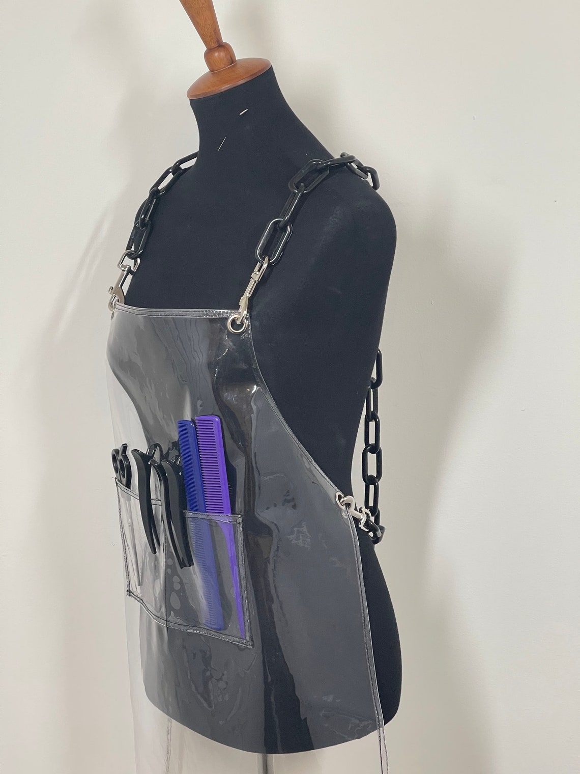 Clear Vinyl Apron with Pockets Etsy